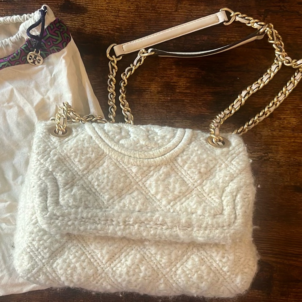 Tory Burch cream sweater bag